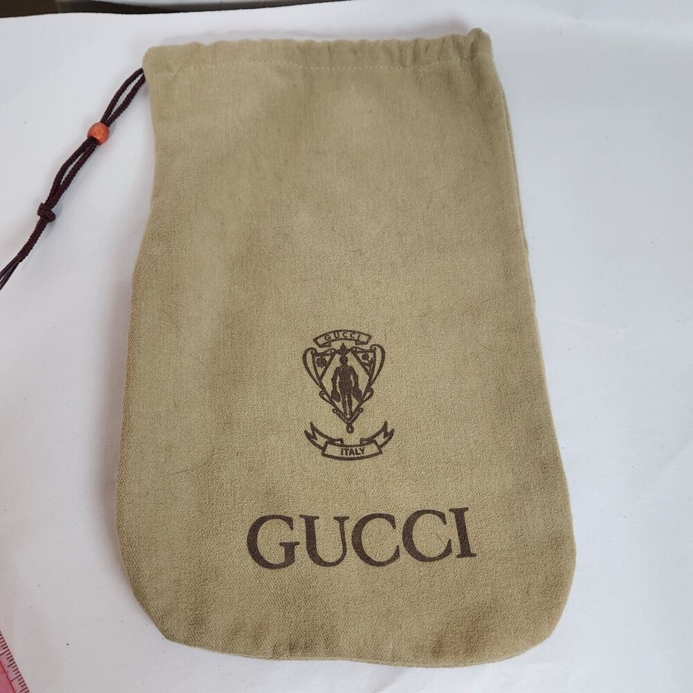 Very Vintage‎ GUCCI tan Drawstring Dust Bag travel treasures wallets goodies